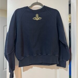 🟡5/$25 DEAL! Unbranded Navy Crewneck Sweatshirt with Orb Logo – No Tags